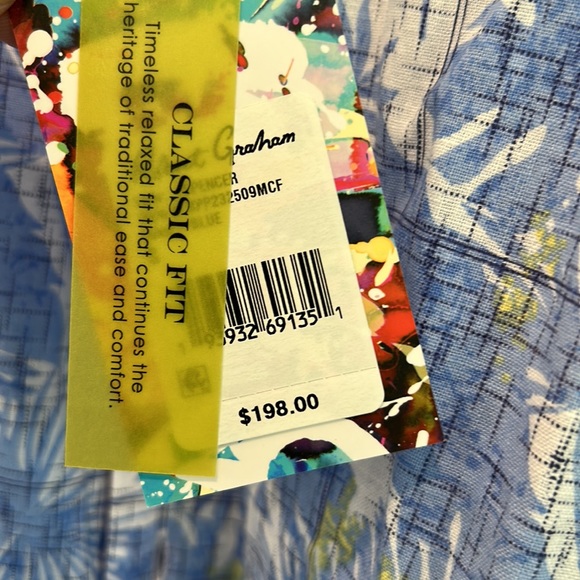 NEW Robert Graham Linen/Cotton SS Button Front Shirt - Picture 4 of 9